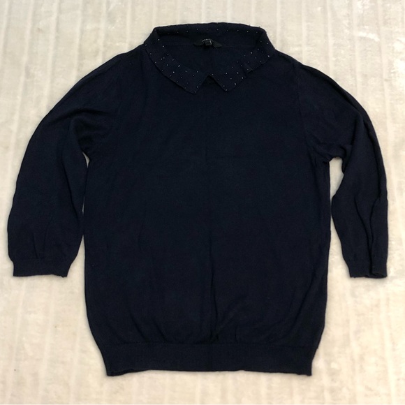BOGO Free🦋 Van Heusen Navy Lightweight Collared Sweater - Picture 1 of 12